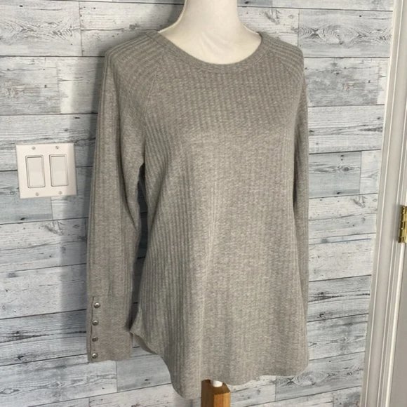 NWT CHASER Small (will fit m also) Gray Oversized Thermal Shirt Button Cuffs - Picture 3 of 9